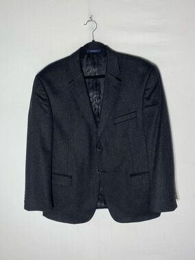 Grafton 1853 Dark Grey 100% Cashmere Classic Two Button Blazer 44S Academia